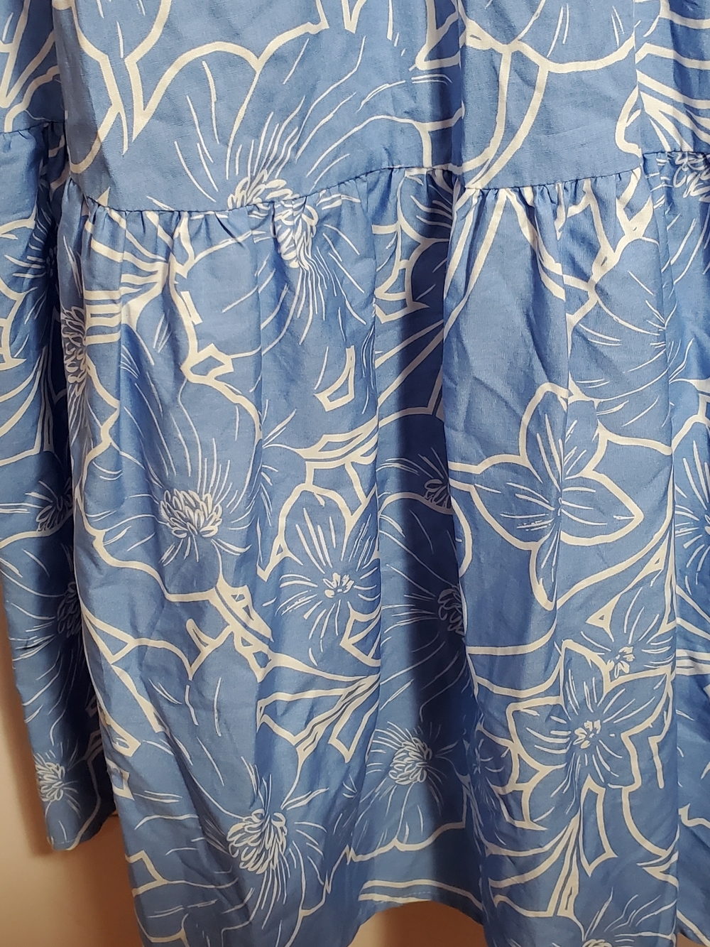 Steve Madden Amanda Dress Floral Print Cap Sleeve Twist Front Maxi Blue Size XS - Picture 5 of 6